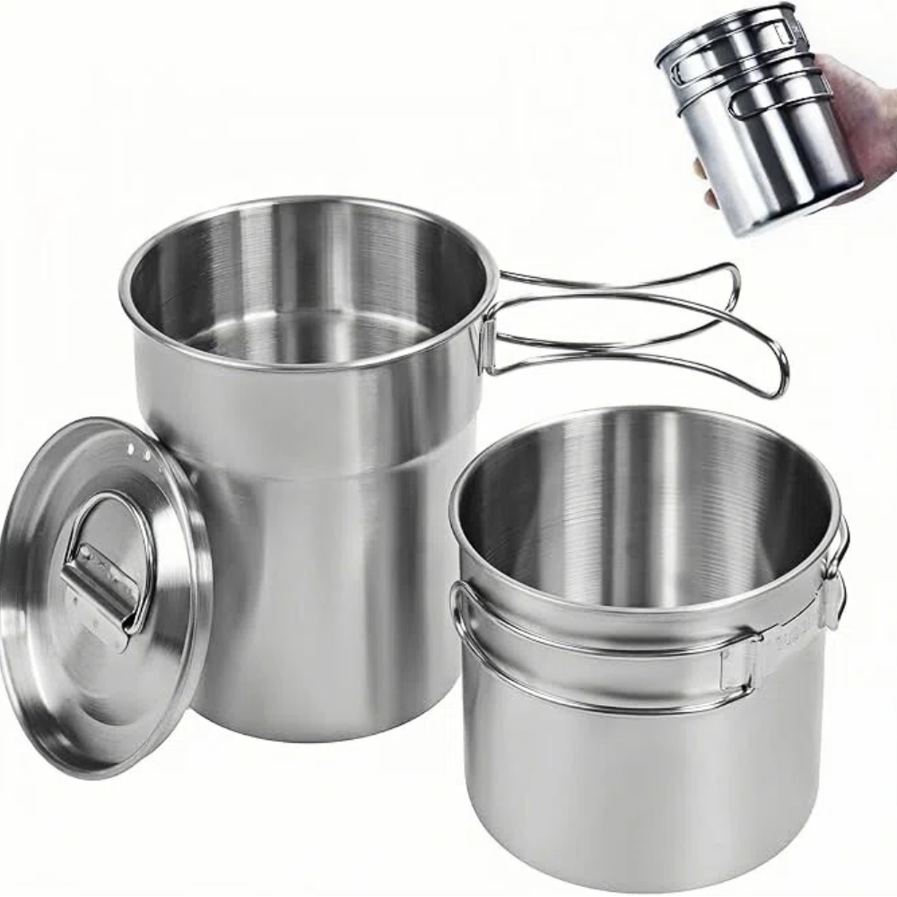 Camping Cooking Pot With Lid - Tasses et mugs de camping pliables,