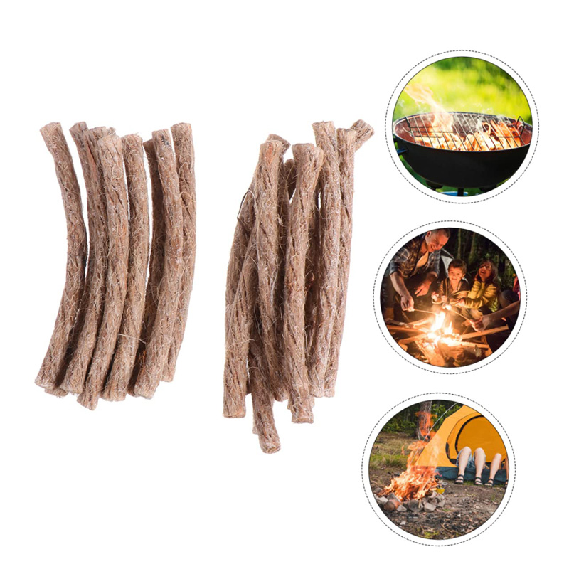 Camping Cooking Wood Stove - Mèche de survie en chanvre, cordon