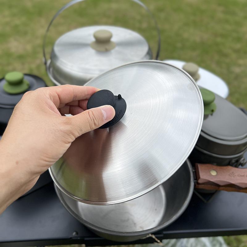 Camping Cooking Pot With Lid - Bouton de couvercle de casserole en