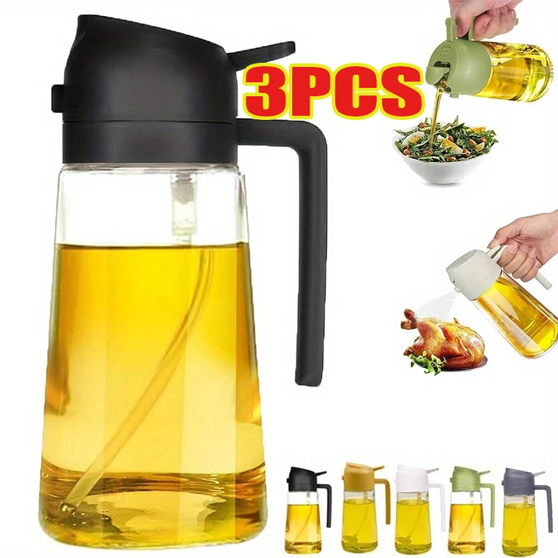 Camping Cooking Set Large - Bouteille pulvérisateur d'huile 2-en-1 en plastique