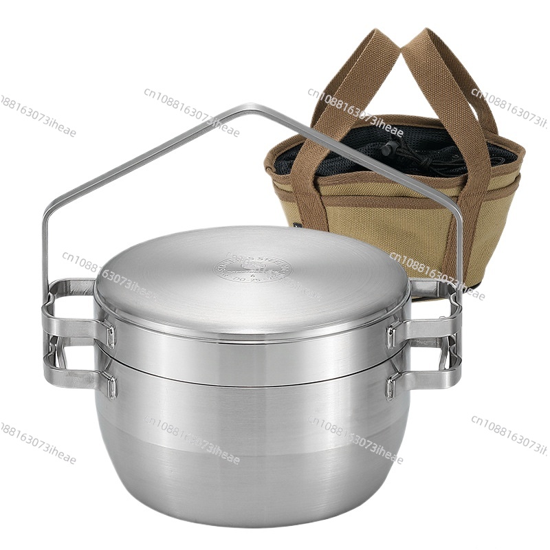 Camping Hanging Cooking Pot - Casserole suspendue d'extérieur en acier inoxydable