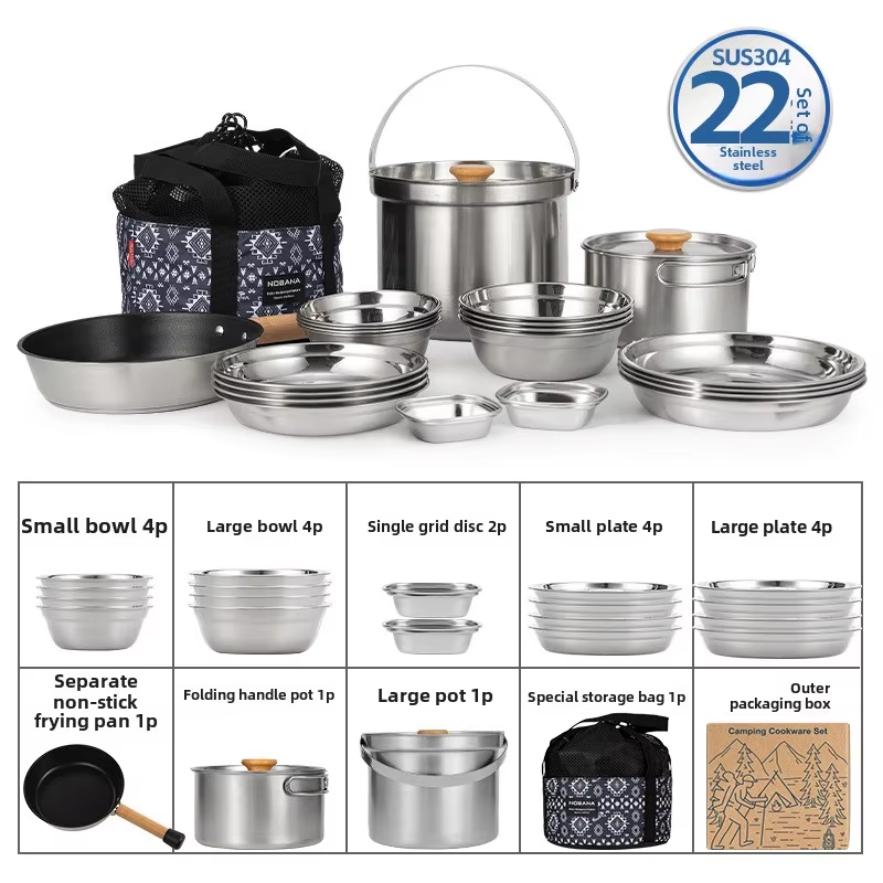 Camping Cooking Hardware - NOBANA plus récent ensemble de casseroles