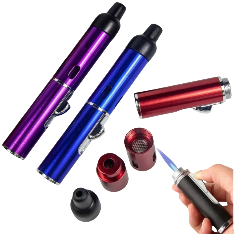 Camping Cooking Flame - Briquet gonflable multifonctionnel coupe-vent en métal,