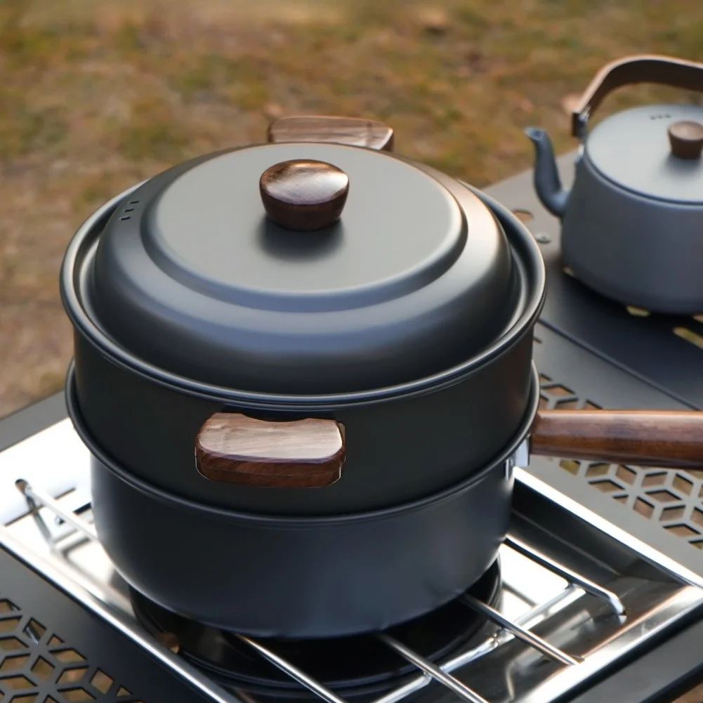 Camping Cooking Pot With Lid - Ensemble de marmites de cuisine de