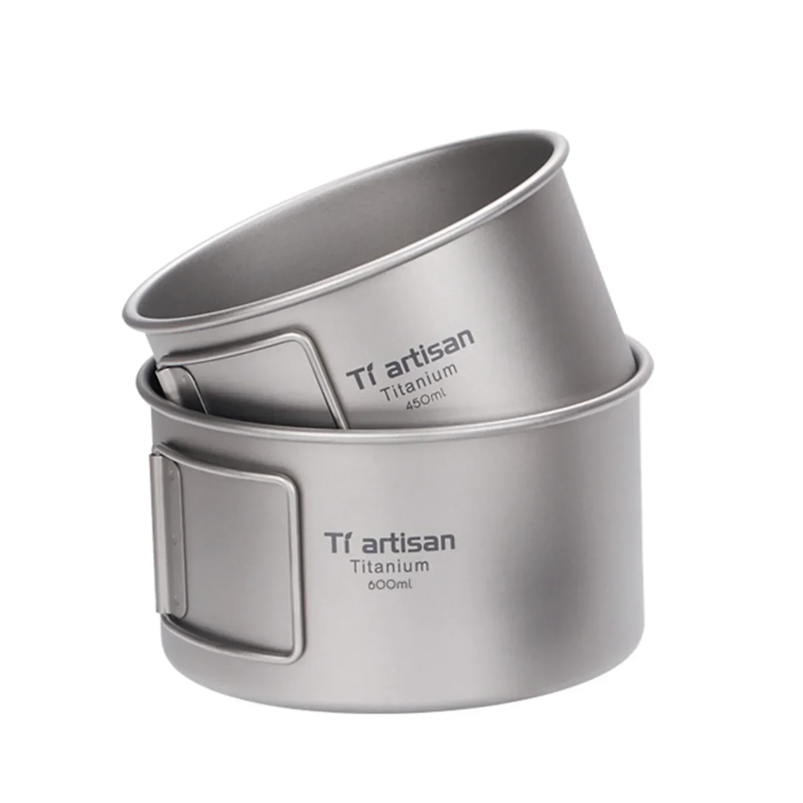 Camping Cooking Hardware - Filles en titane avec poignée pliante,