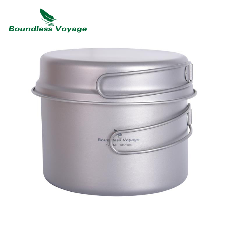 Camping Cooking Set Large - Boundless Voyage-Poêle à frire en titane,
