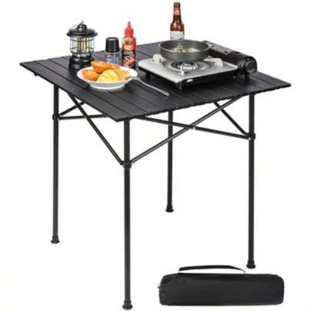 Camping Cooking Requirements - Table de camping pliable noire carrée