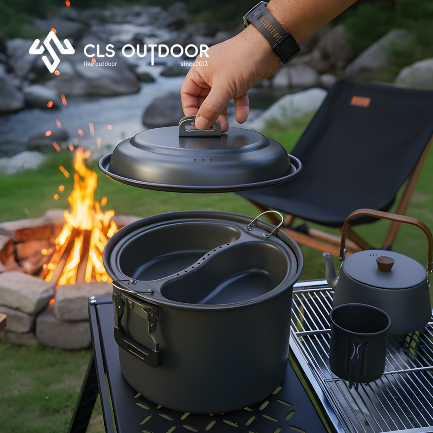 Ensemble de casseroles à vapeu - Camping Cooking Set Large avis et prix