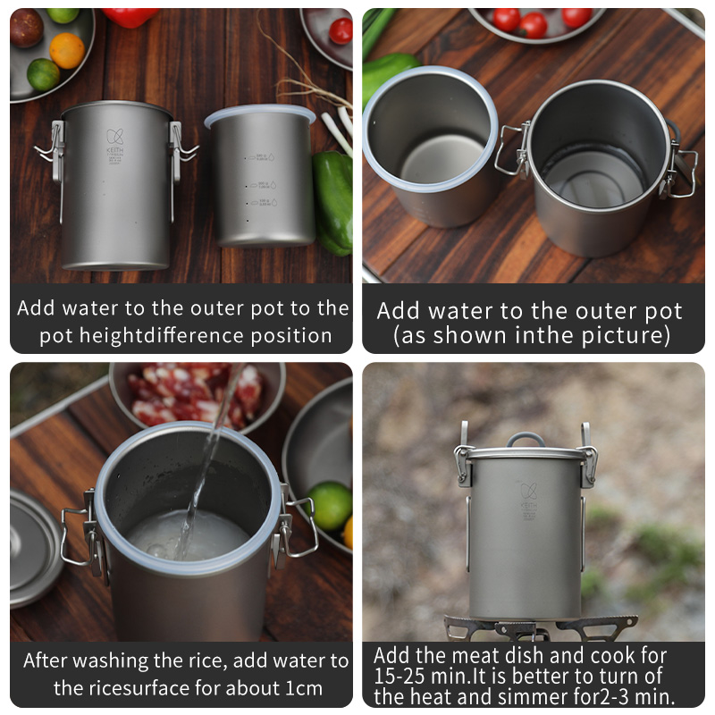 Casserole à riz en titane pur  - Camping Cooking Hardware avis et prix