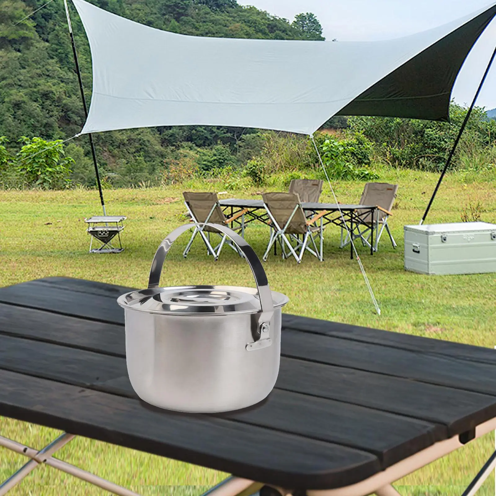 Casserole de camping en acier  - Camping Cooking Pot With Lid avis et prix