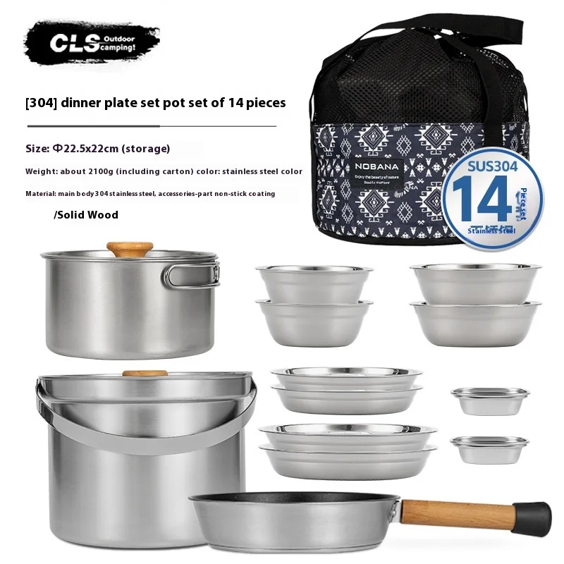 NOBANA&CLS Ensemble de 22 pièc - Camping Cooking Pot Stainless Steel avis et prix