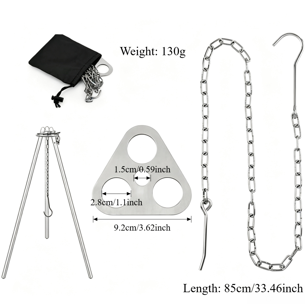Trépied de camping réglable po - Camping Hanging Cooking Pot avis et prix