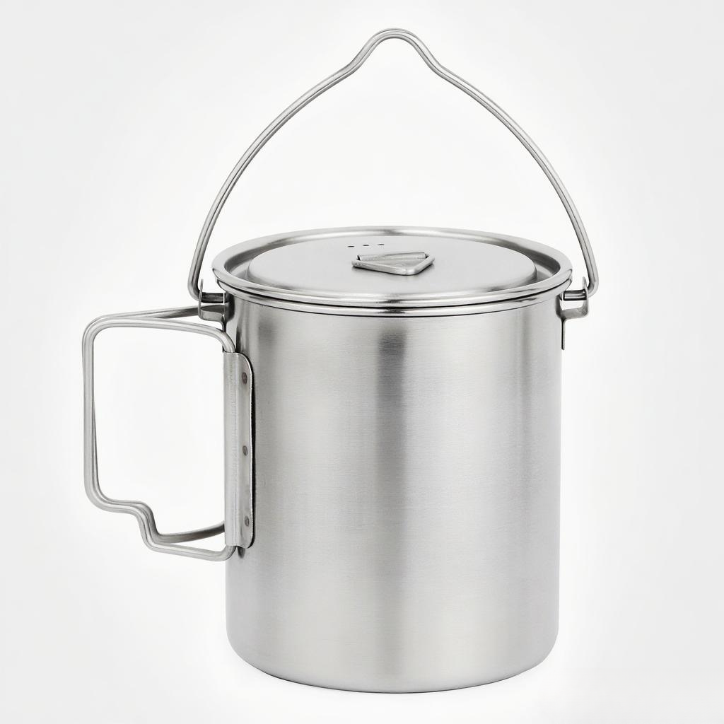 Pot en acier inoxydable de 750 - Camping Cooking Pot With Lid avis et prix