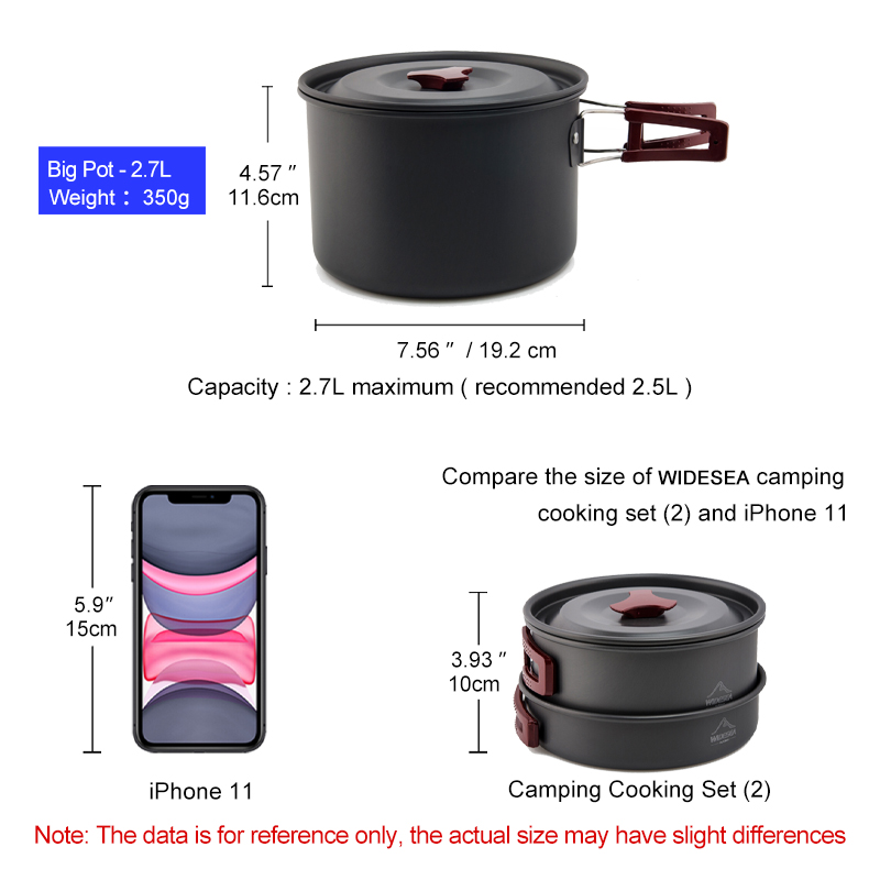 Widesea – ensemble d'ustensile - Camping Cooking Set Large avis et prix