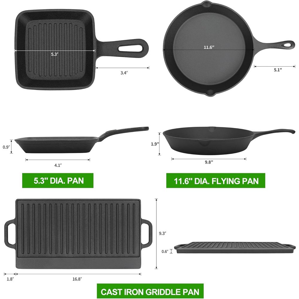 Ensemble de cuisson 8 pièces e - Skillet Cast Iron Camp avis et prix